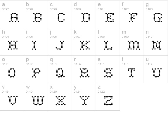 Heart Sweet Heart lowercase a-z preview