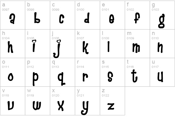 Heartbreaker lowercase a-z preview