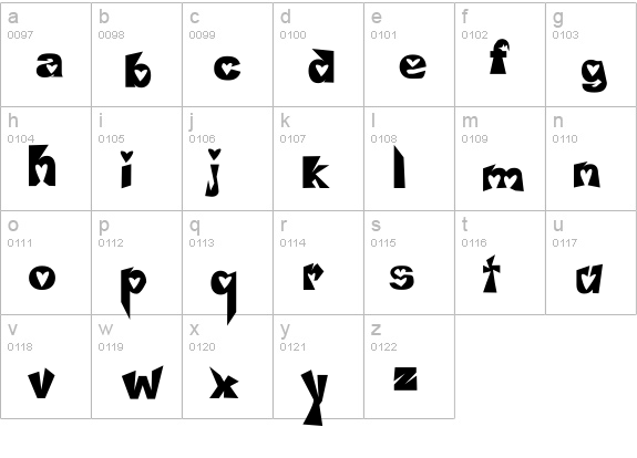 Heartless Valiumwhore lowercase a-z preview