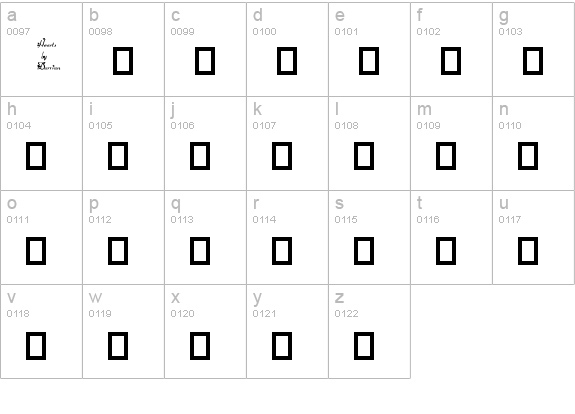 Hearts by Darrian lowercase a-z preview
