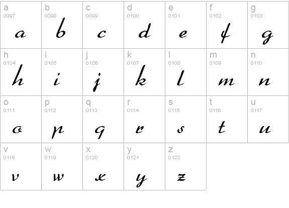 Heather lowercase a-z preview