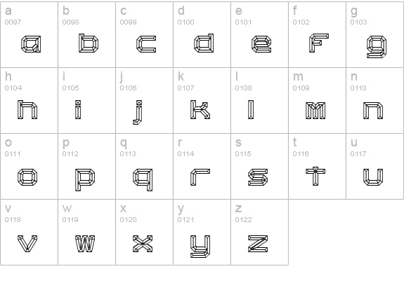 Heavy Bevel (BRK) lowercase a-z preview