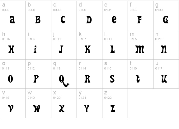 Heavy Heap lowercase a-z preview