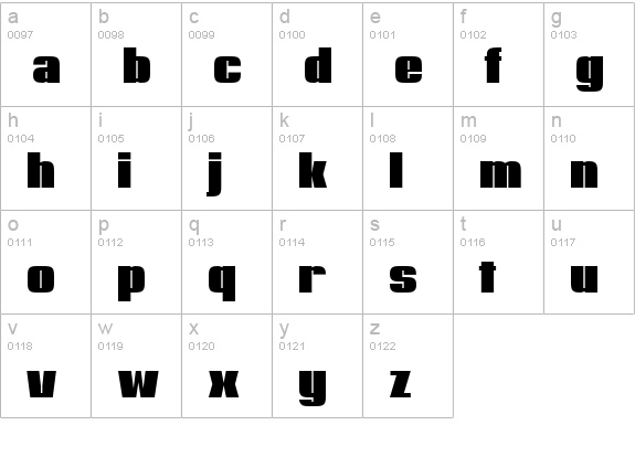 HeavyHeavyFat lowercase a-z preview