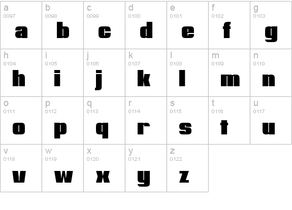 HeavyHeavyFat Regular lowercase a-z preview