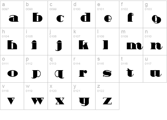 HeavyTripp UltraBold lowercase a-z preview