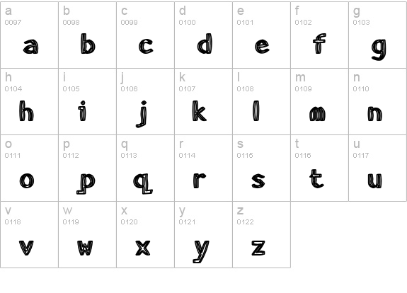 HeavyWood lowercase a-z preview