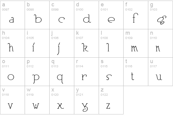 Heberling Casual NF lowercase a-z preview