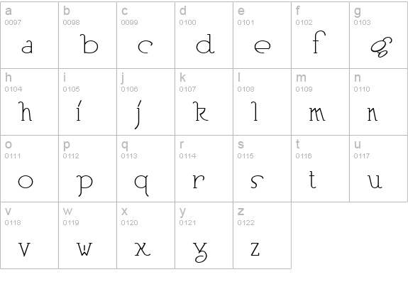 HeberlingCasualNF Medium lowercase a-z preview