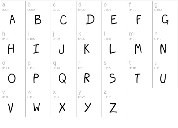 Hecubus lowercase a-z preview