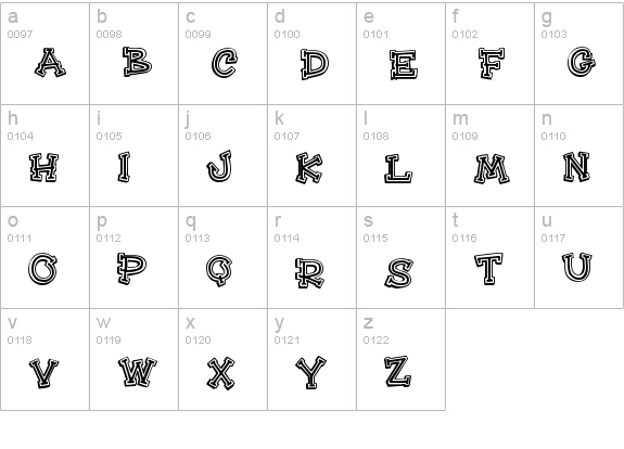 HeeHaw Regular lowercase a-z preview