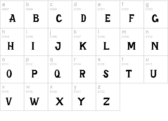 Heidar lowercase a-z preview