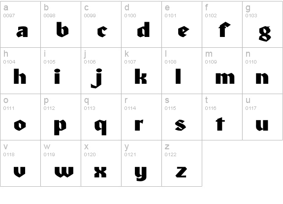 Heidelberg-Normal Ex lowercase a-z preview