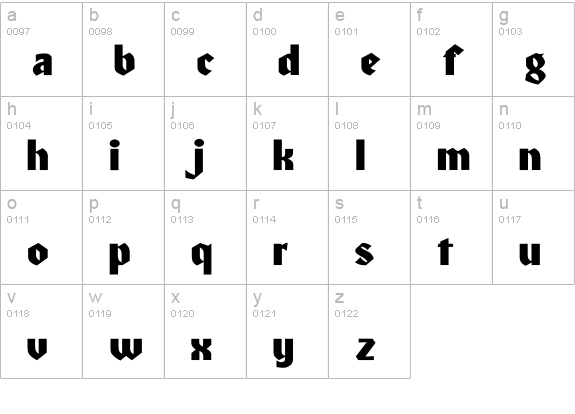 Heidelberg-Normal Wd lowercase a-z preview