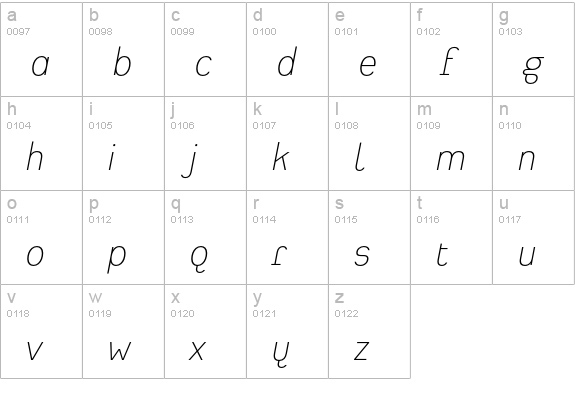 HeimatSans-ExtraLightIt lowercase a-z preview