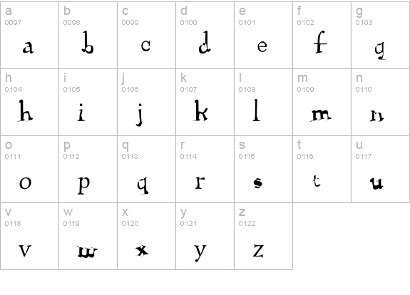 Heimlich lowercase a-z preview