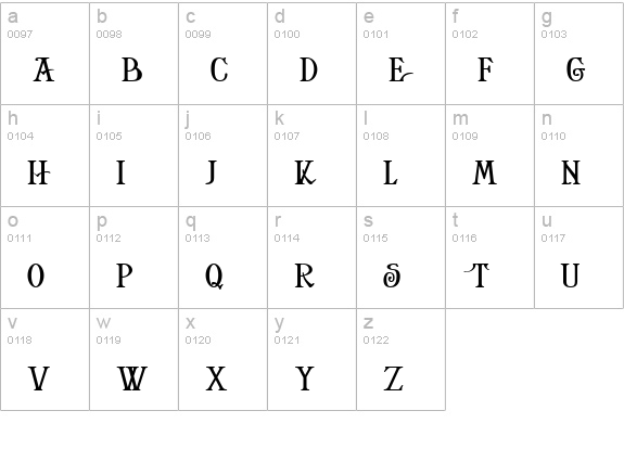 Helena-Squat lowercase a-z preview