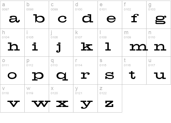 Helenic-Ext lowercase a-z preview