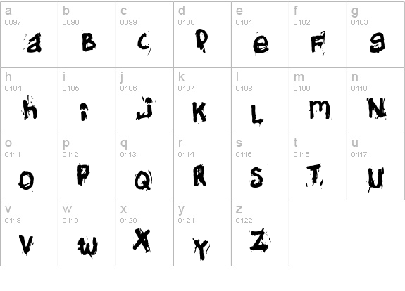 Helifonter lowercase a-z preview