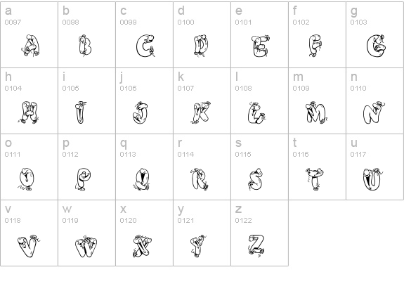 Helium Heaven lowercase a-z preview