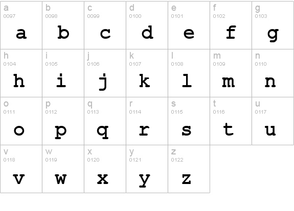 HellasCour Bold lowercase a-z preview