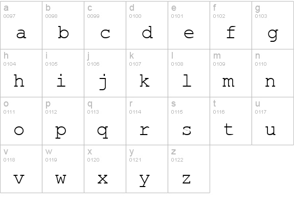 HellasCour Regular lowercase a-z preview