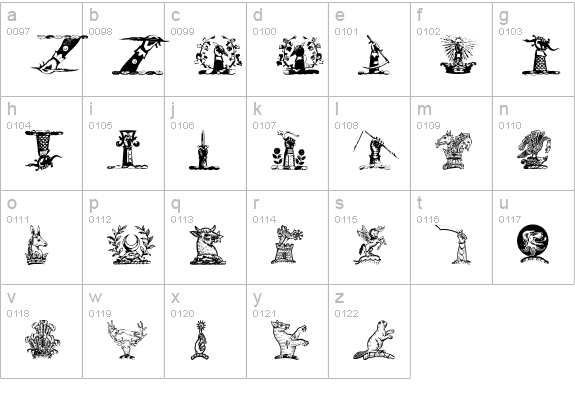 HelmbuschCrestSymbols lowercase a-z preview