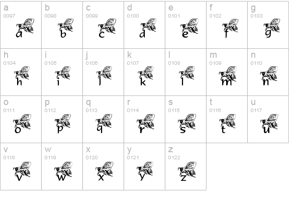 Helpful Hunny Bee lowercase a-z preview
