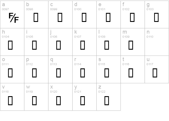 HelvFE Bold lowercase a-z preview