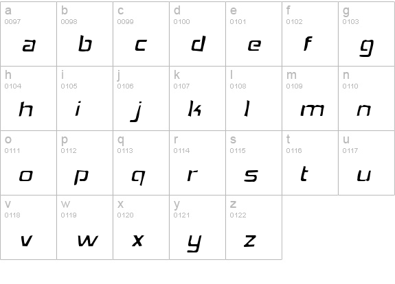 Hemi Head Gaunt lowercase a-z preview