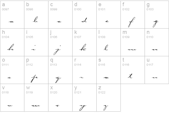 Hemingway lowercase a-z preview