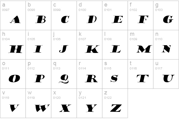 Hermann Italic lowercase a-z preview
