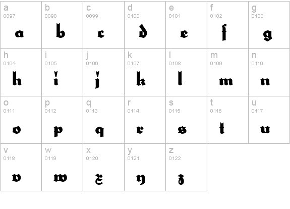 HerzogVonGraf Tall lowercase a-z preview