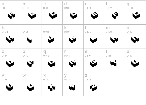 Hexagon lowercase a-z preview