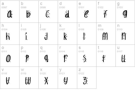 Hey Cutie lowercase a-z preview