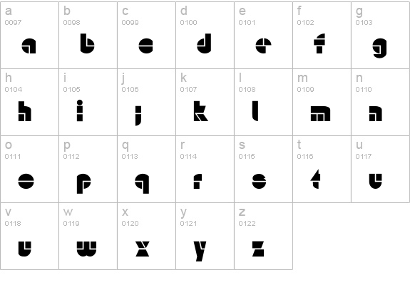 HFF Modern Strand lowercase a-z preview