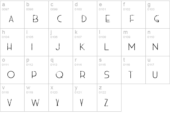HIELO ice lowercase a-z preview
