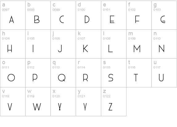 HIELO regular lowercase a-z preview