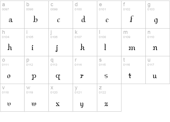 Hilda Sonnenschein lowercase a-z preview