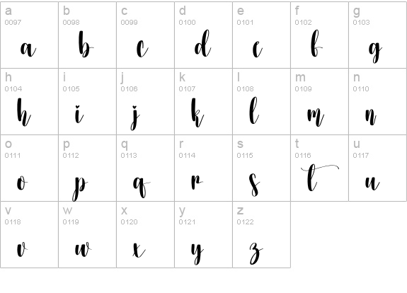 History lowercase a-z preview