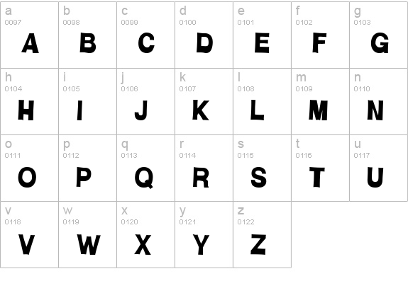 HMan lowercase a-z preview
