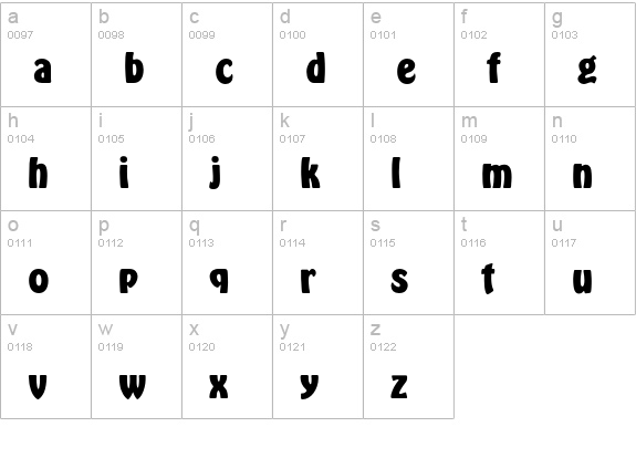 Hobo-Bold lowercase a-z preview