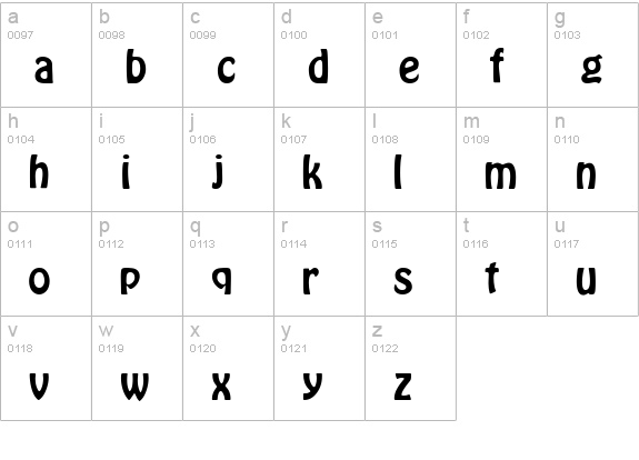 Hobo Regular lowercase a-z preview