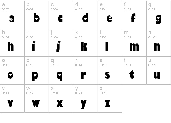 Hole-HeartedRegular lowercase a-z preview