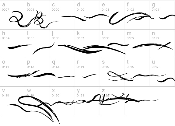 Holy Mountain Swooshes OTF lowercase a-z preview