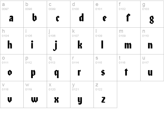 Honcho-Regular lowercase a-z preview