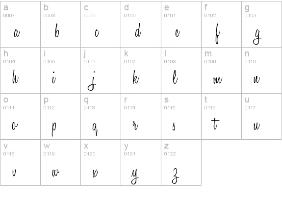 Honey Script Light lowercase a-z preview