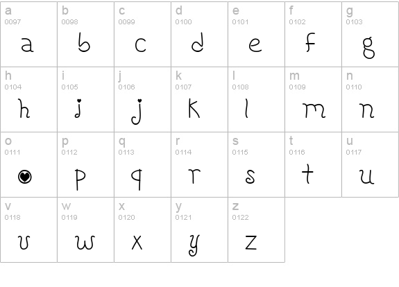HoneybeeRegular lowercase a-z preview