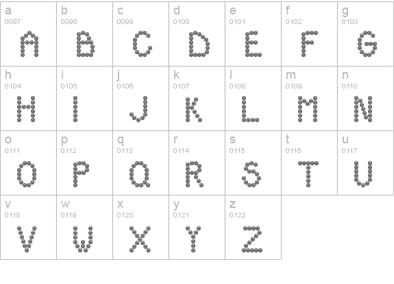 Hooters lowercase a-z preview
