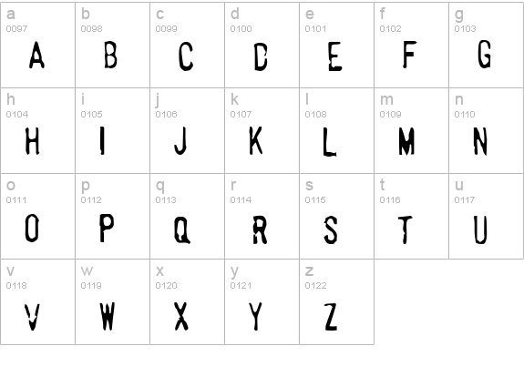 Horrorshow lowercase a-z preview
